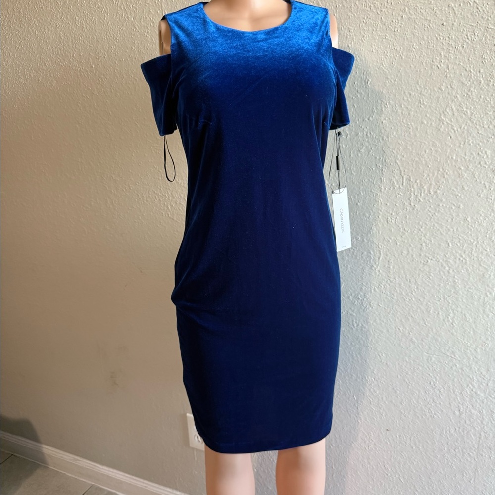 Calvin Klein Royal Blue Cold Shoulder Mini Dress